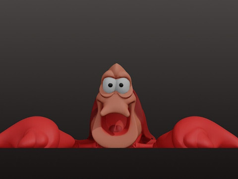 Flexi Sebastian - 美人鱼铰接式预支撑 STL 3D 打印模型