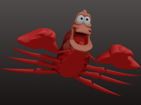 Flexi Sebastian - 美人鱼铰接式预支撑 STL 3D 打印模型