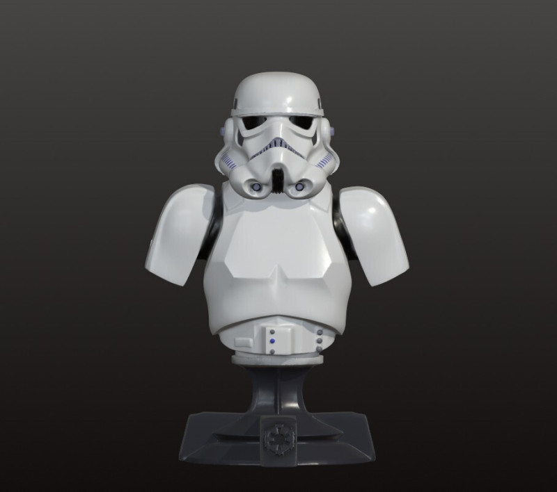 Штурмовик БЮСТ 10 см 3D Принт Модель .c4d .max .obj .3ds .fbx .stl .blend 