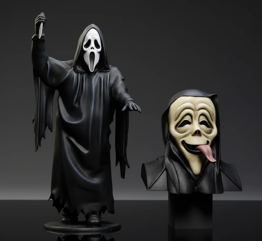 Scream figure Bust 10 CM - CUTTED 3D Print Model .c4d .max .obj .3ds .fbx .stl .blend