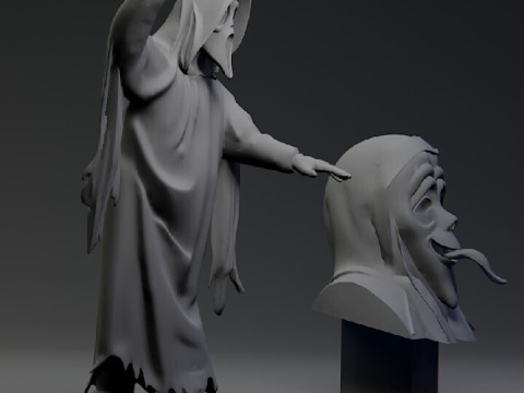 尖叫人物胸围 10 厘米 - 已剪裁 3D 打印模型