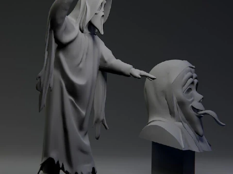 Scream figure Bust 10 CM - CUTTED 3D Print Model