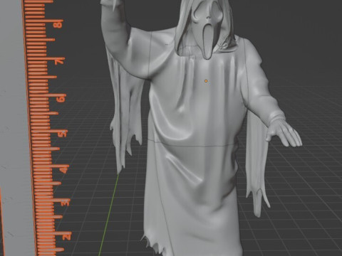 尖叫人物胸围 10 厘米 - 已剪裁 3D 打印模型