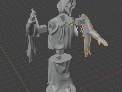 尖叫人物胸围 10 厘米 - 已剪裁 3D 打印模型