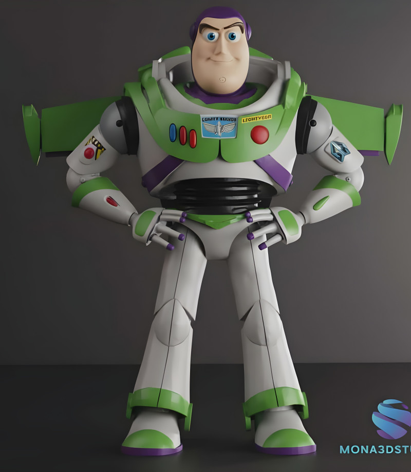 BUZZ LIGHTYEAR 18 cm - CUTTED Toy Story 3D Print Model .c4d .max .obj .3ds .fbx .stl .blend 