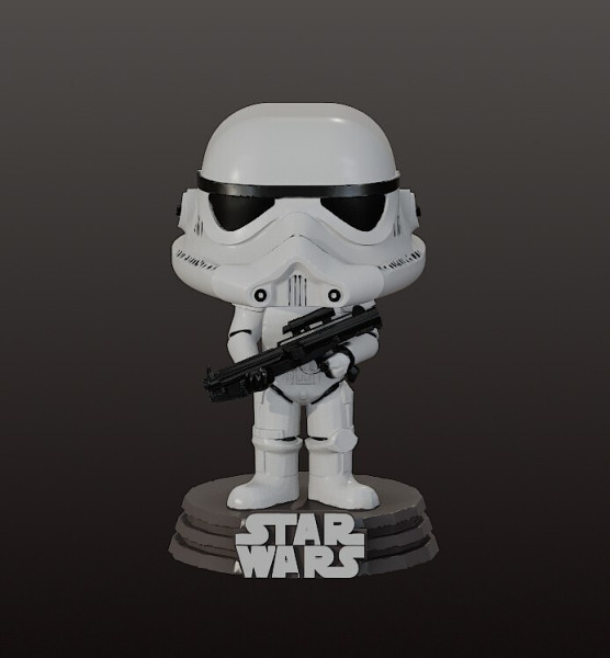 Stormtrooper Chibi - Figura de acción Modelo de impresión 3D .c4d .max .obj .3ds .fbx .stl .blend