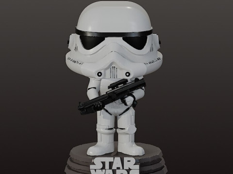 Stormtrooper Chibi - Figur aksi Model Cetak 3D