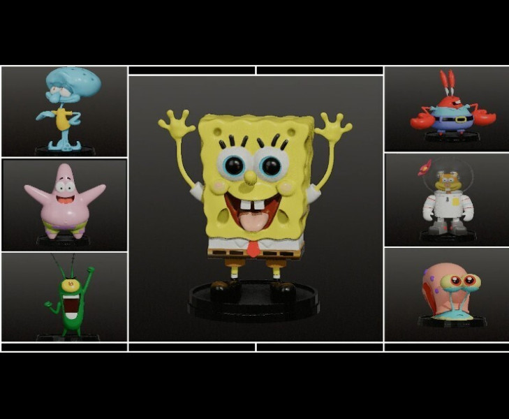 스폰지밥 컬렉션 - STL 사전 지원 Lychee - 인쇄 준비 완료 3D 프린트 모델 .c4d .max .obj .3ds .fbx .stl .blend