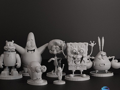 스폰지밥 컬렉션 - STL 사전 지원 Lychee - 인쇄 준비 완료 3D 프린트 모델