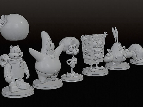 스폰지밥 컬렉션 - STL 사전 지원 Lychee - 인쇄 준비 완료 3D 프린트 모델