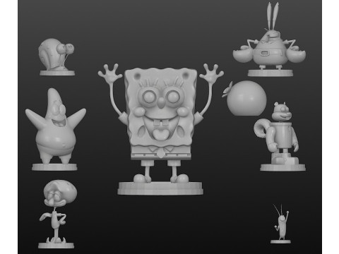 스폰지밥 컬렉션 - STL 사전 지원 Lychee - 인쇄 준비 완료 3D 프린트 모델