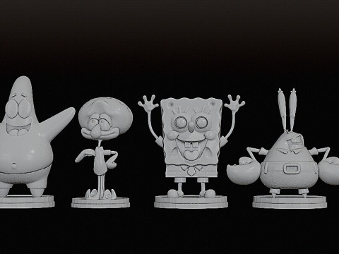 스폰지밥 컬렉션 - STL 사전 지원 Lychee - 인쇄 준비 완료 3D 프린트 모델