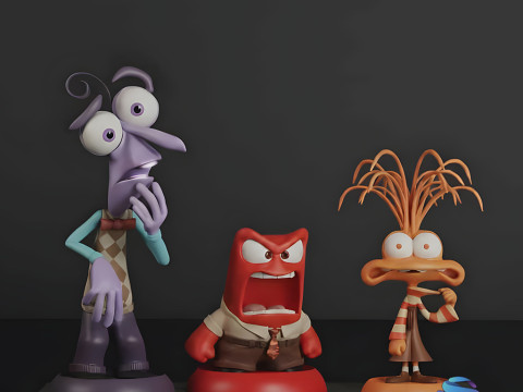 Définir Inside Out 2 personnages Modèles 3D en vedette