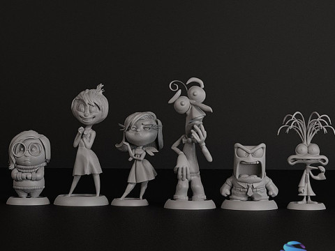 Définir Inside Out 2 personnages Modèles 3D en vedette