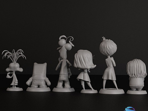 Définir Inside Out 2 personnages Modèles 3D en vedette