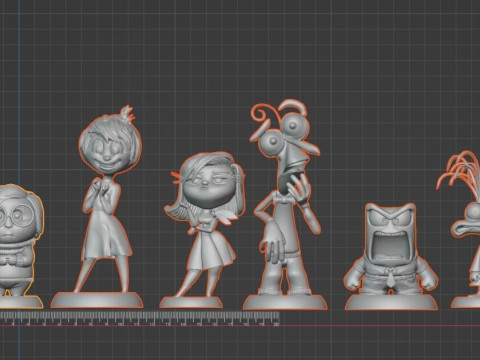 Définir Inside Out 2 personnages Modèles 3D en vedette