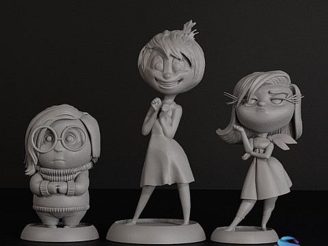 Définir Inside Out 2 personnages Modèles 3D en vedette