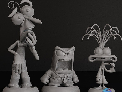 Définir Inside Out 2 personnages Modèles 3D en vedette