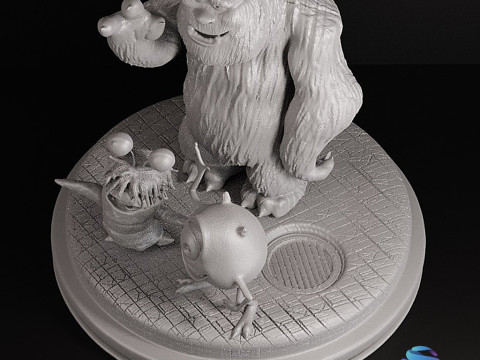 Корпорация монстров Диорама 3D Принт Модель