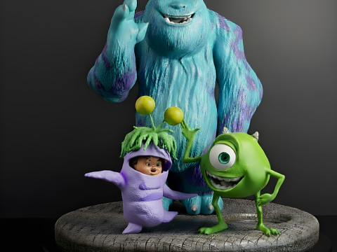 怪物公司西洋镜 3D 打印模型