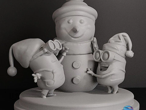 MINIONS SNOWMAN CHRISTMAS 3D Print Model
