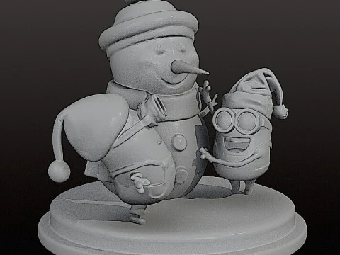 MINIONS SNOWMAN CHRISTMAS 3D Print Model