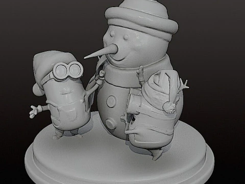 MINIONS SNOWMAN CHRISTMAS 3D Print Model