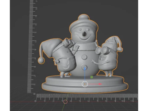 MINIONS SNOWMAN CHRISTMAS 3D Print Model