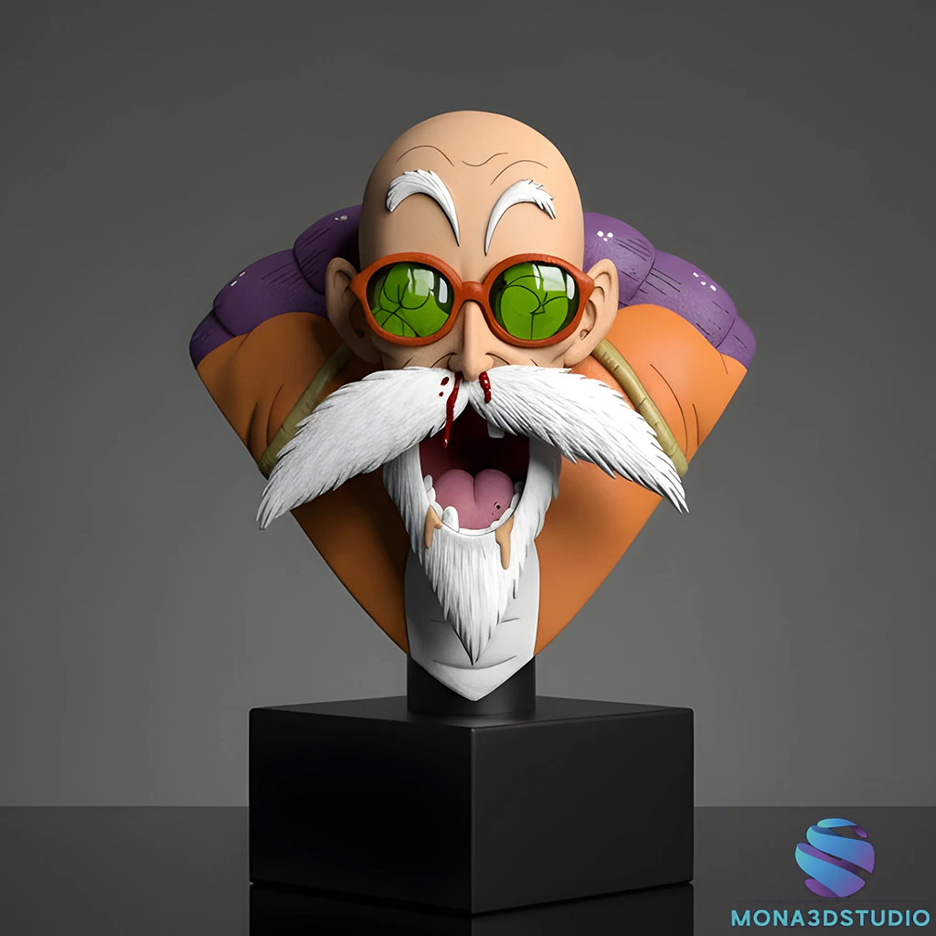 Master Roshi Bust 3D STL 3D Print Model .c4d .max .obj .3ds .fbx .stl .blend 