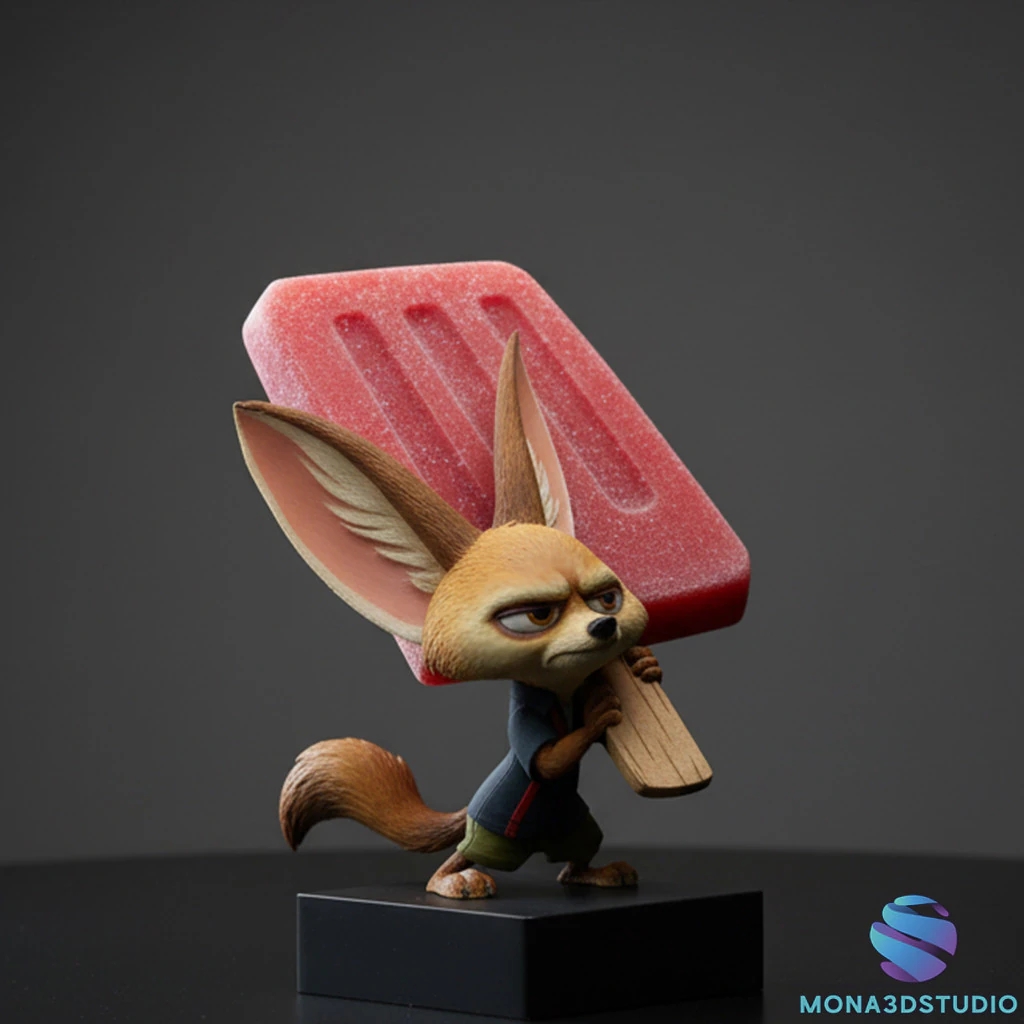 Finnick - Zootopia Pawpsicle Hustle 3D Printable STL 3D Print Model .c4d .max .obj .3ds .fbx .stl .blend 