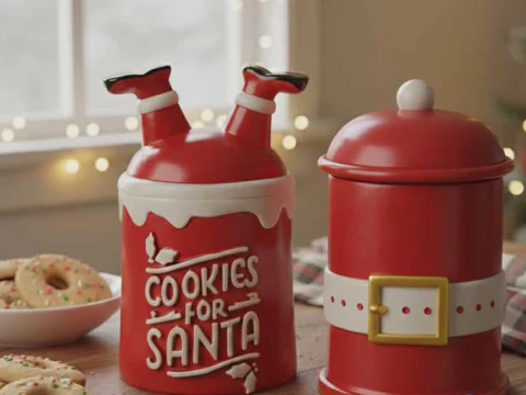 Barattoli di biscotti di Natale 3D STL - Biscotti di Babbo Natale per Babbo Natale Modello di stampa 3D
