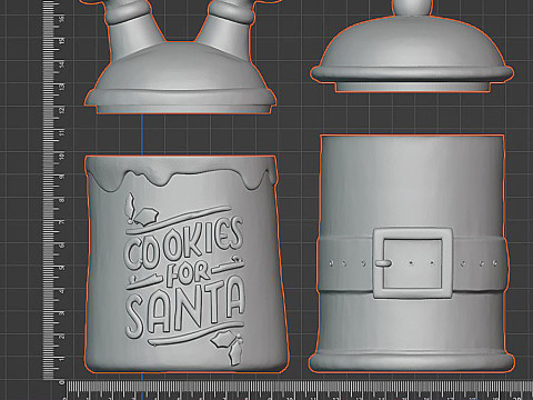 크리스마스 쿠키 항아리 3D STL - 산타를 위한 산타 쿠키 3D 프린트 모델