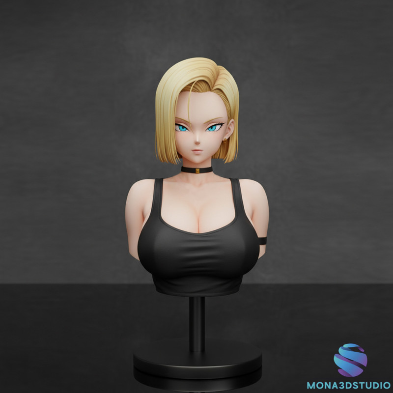 Android 18 Bust 3D STL - Dragonball Figure 3D Print Model .c4d .max .obj .3ds .fbx .stl .blend