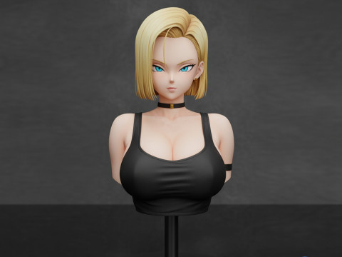Androide 18 Busto 3D STL - Figura Dragonball Modello di stampa 3D