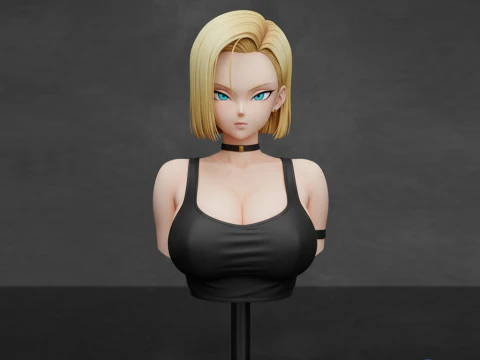 Android 18 Bust 3D STL &mdash; фигура Драконьего жемчуга 3D Принт Модель