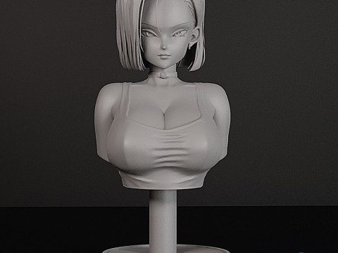 Android 18 Bust 3D STL - Dragonball Figure 3D Print Model