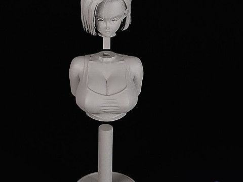 Android 18 Bust 3D STL - Dragonball Figure 3D Print Model