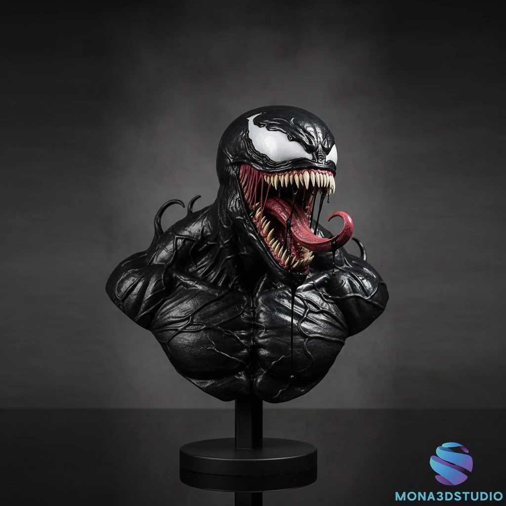 Venom Bust - Printable 3D STL Model 3D Print Model .c4d .max .obj .3ds .fbx .stl .blend 