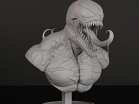 Venom Bust - Printable 3D STL Model 3D Print Model