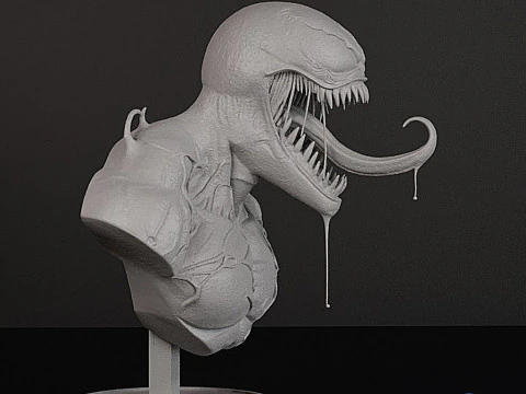 Venom Bust - Printable 3D STL Model 3D Print Model