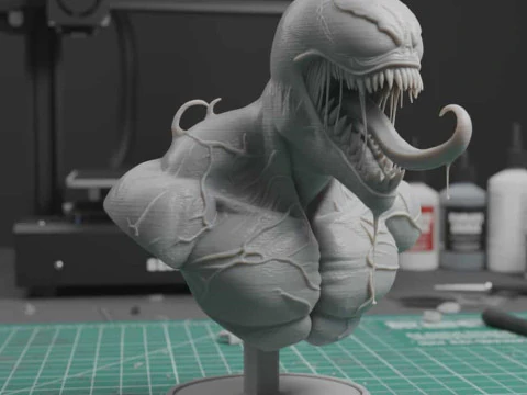 Venom Bust - Printable 3D STL Model 3D Print Model