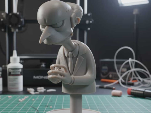 Mr Burns Büste 3D STL 3D Druckmodell