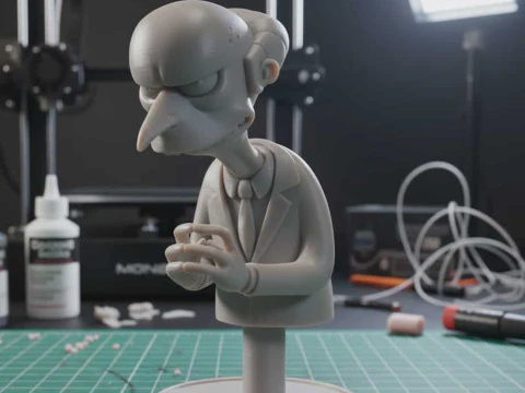 Mr Burns Bust 3D STL 3D Print Model