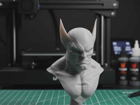 Wolverine Bust - Printable STL 3D Print Model