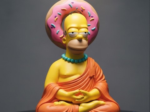 Homer Simpson Buddha STL 3D Print Model 3D Print Model