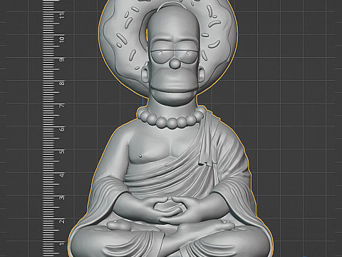Modelo de impressão 3D Homer Simpson Buda STL Modelo de Impressão 3D