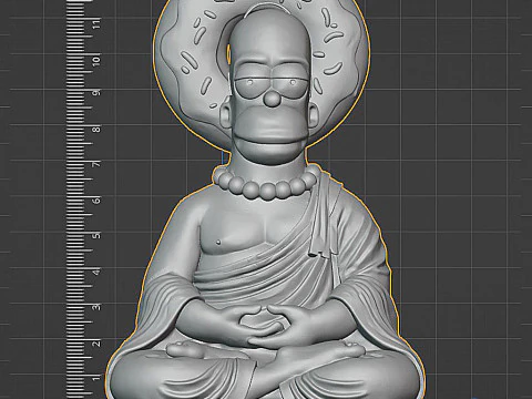 Homer Simpson Buddha STL 3D Print Model 3D Print Model