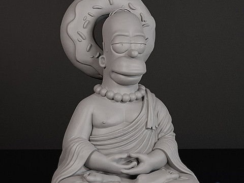 Modelo de impressão 3D Homer Simpson Buda STL Modelo de Impressão 3D