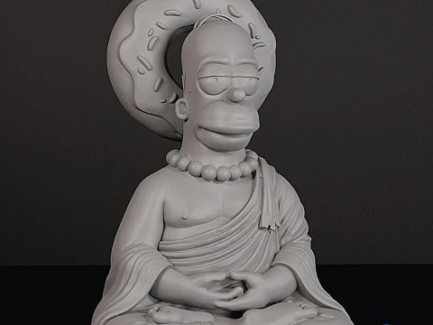 Homer Simpson Buddha STL 3D Print Model 3D Print Model