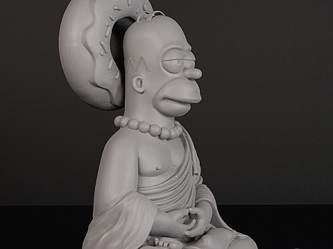 Modelo de impressão 3D Homer Simpson Buda STL Modelo de Impressão 3D